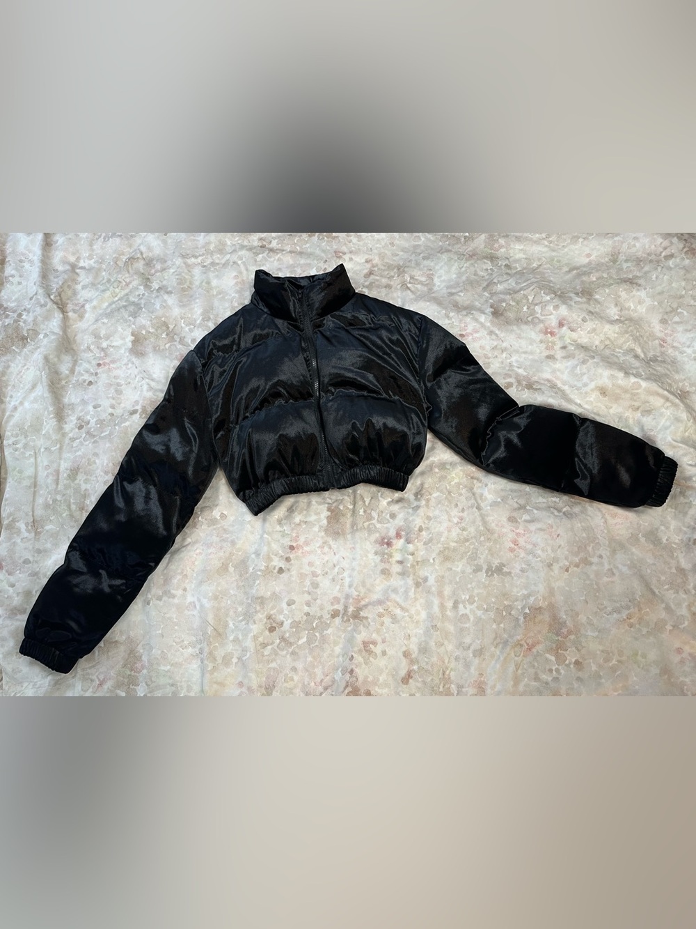SHEIN Black Cropped Puffer Jacket